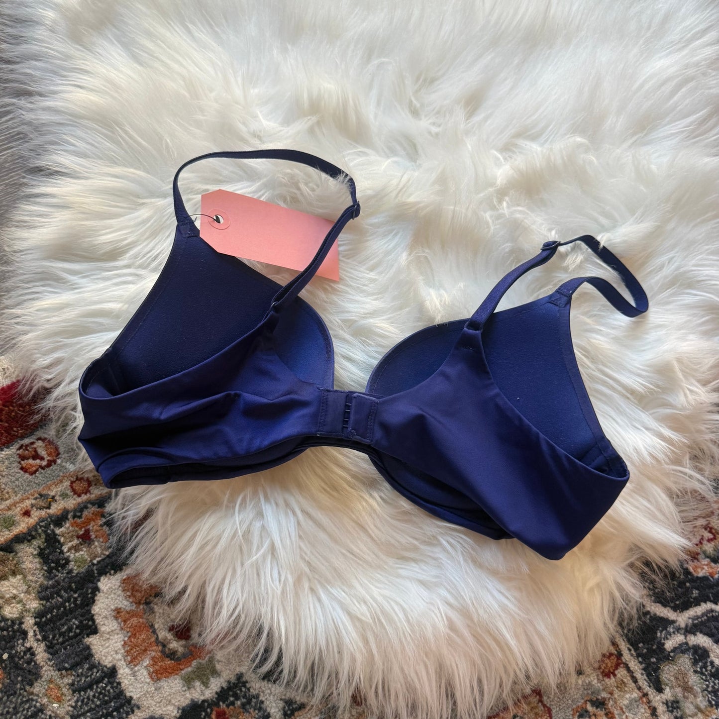 Victoria's Secret "Push Up" Navy Blue Satin Bra - 34B