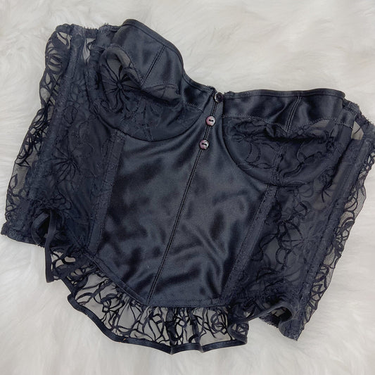 Vintage Dior Black Velvet Bustier - Size 34C/32D