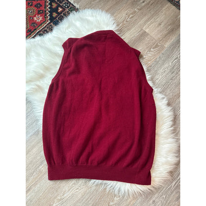 Vintage 100% Lambswool Cardigan Sweater Vest - Size M