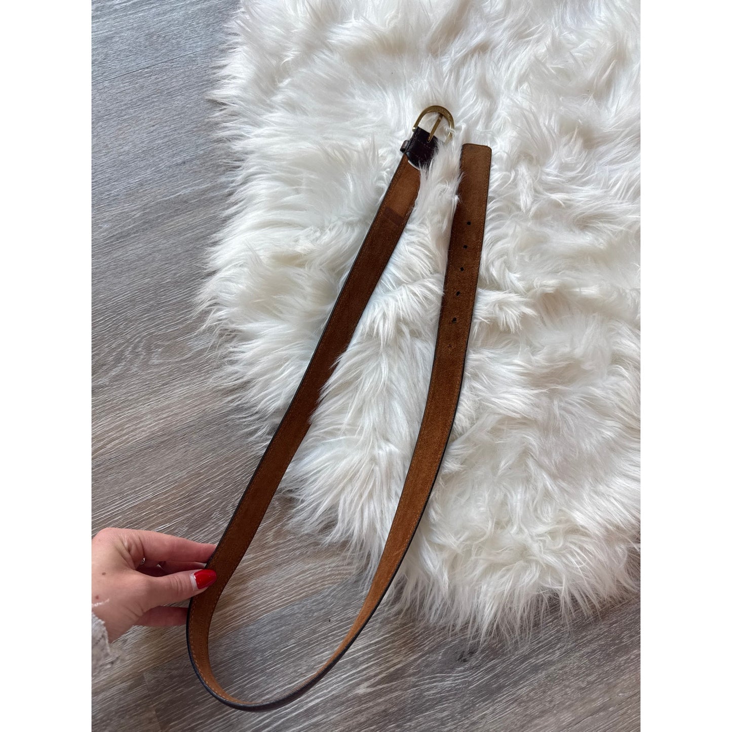 Vintage Leather Belt - Size 38