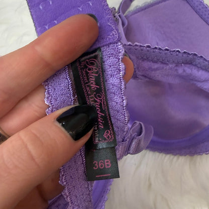 Black Fuchsia Purple Lace Bra - 36B