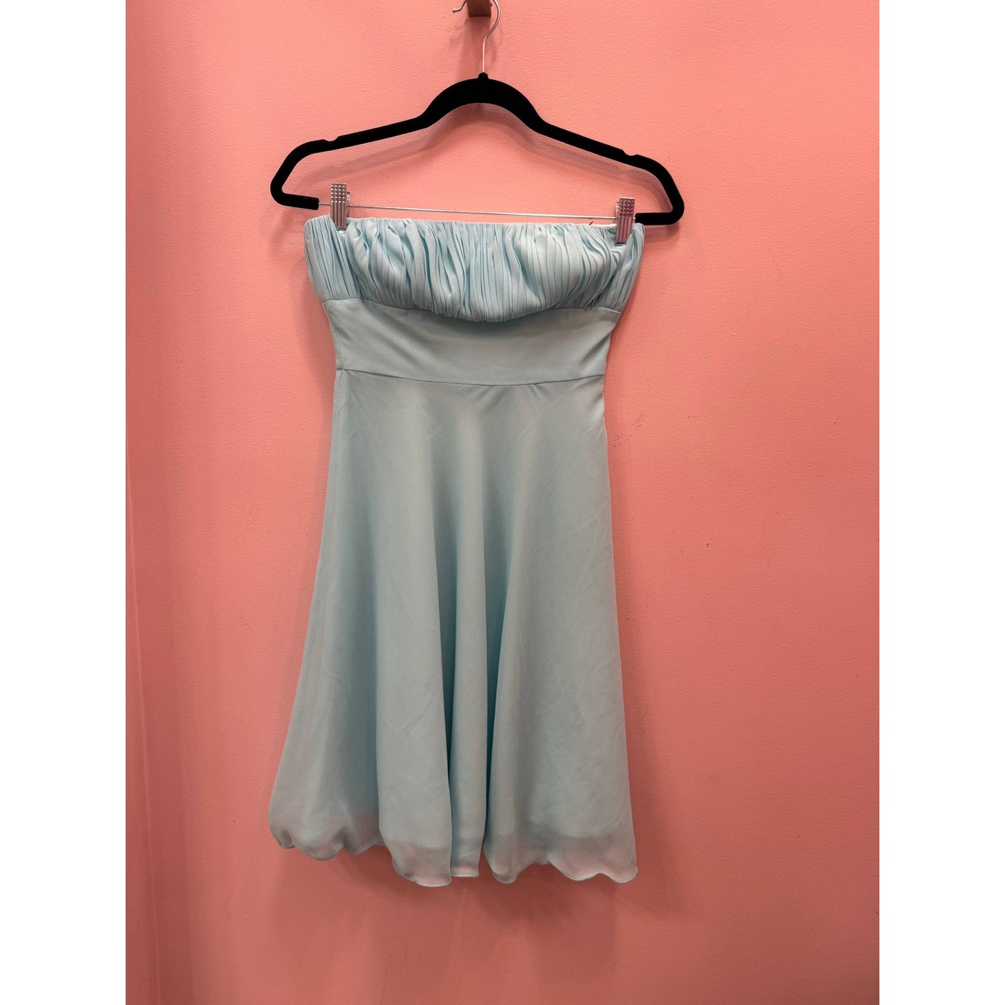 Vintage 90s Chiffon Cinderella Strapless Knee Length Gown - XS/S