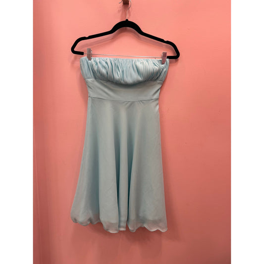 Vintage 90s Chiffon Cinderella Strapless Knee Length Gown - XS/S