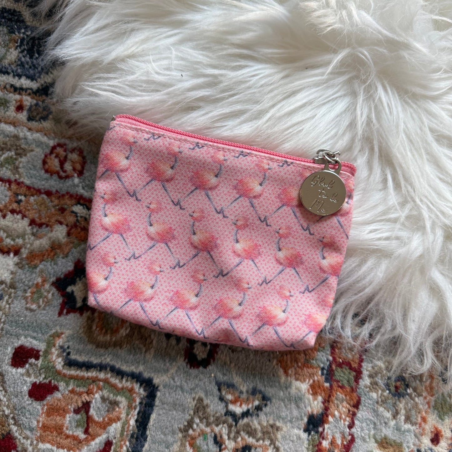 "Glad To Be Me" Jellycat Classic Ostrich Organizer/Coin Purse/Pouch