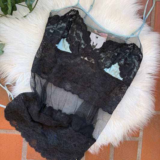 Victoria's Secret Vintage Y2K Silk & Lace Babydoll - Size XS/S