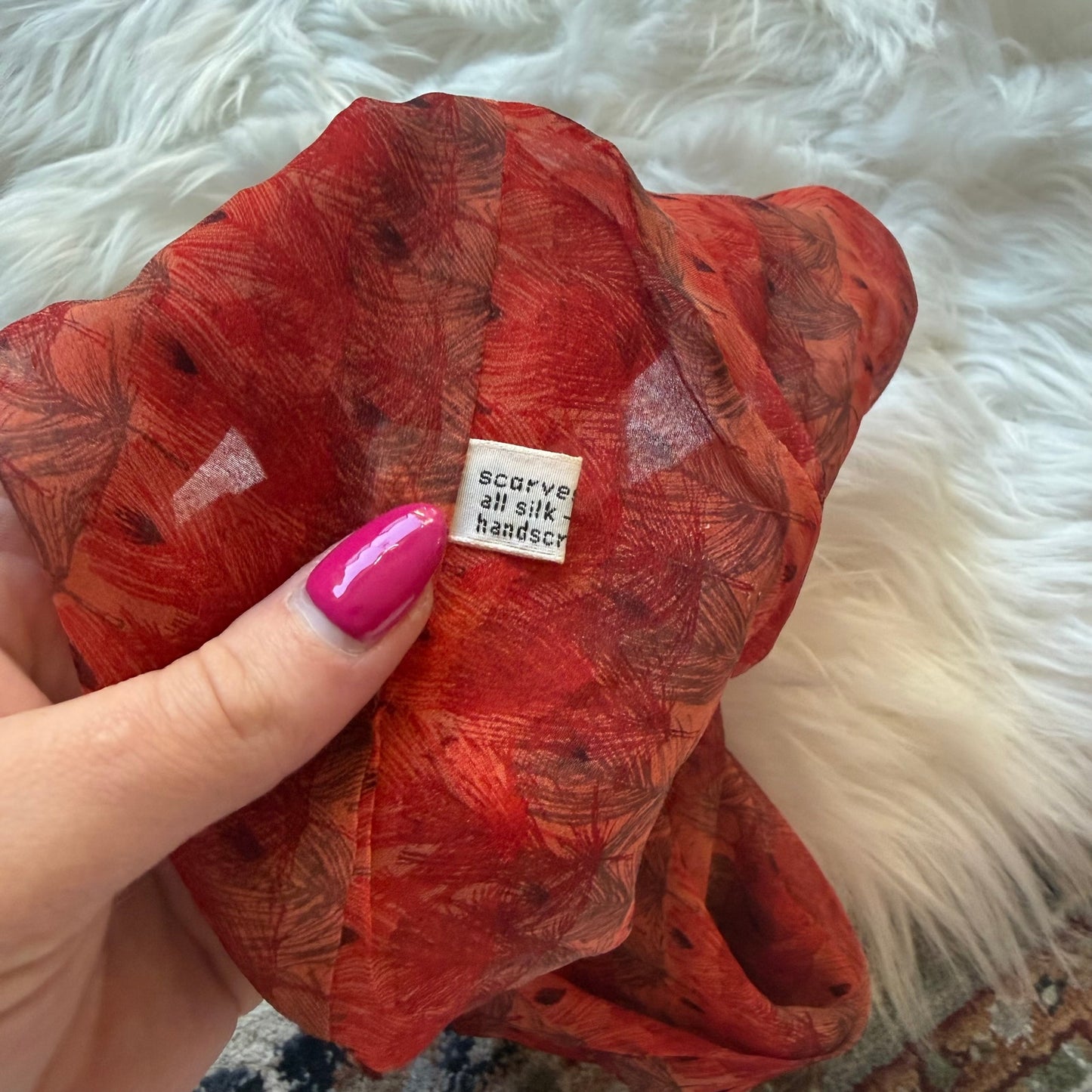 Vintage Vera 100% Silk Infinity Round Scarf