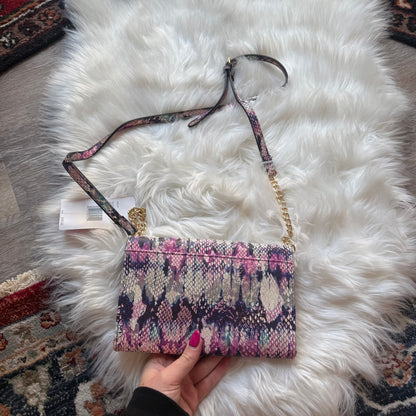 Betsey Johnson "Snakeskin" Pink Purple Crossbody Bag