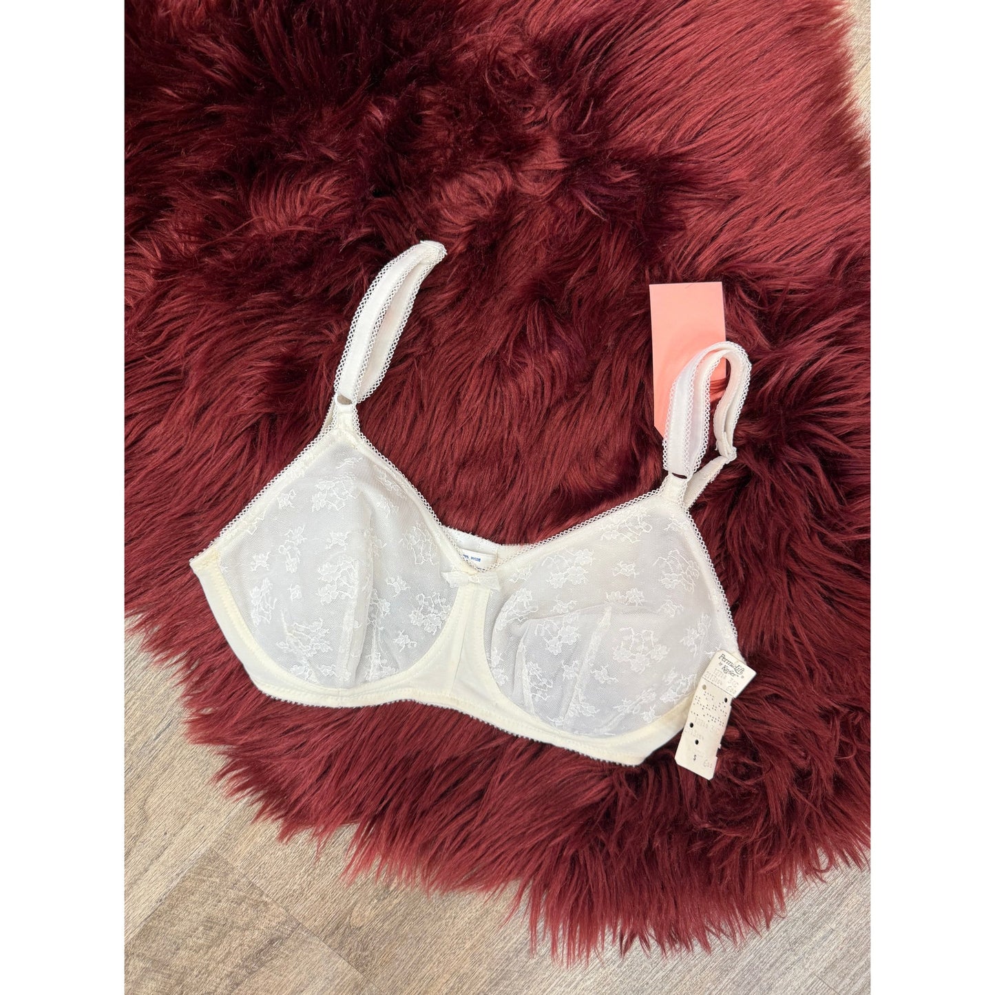 Vintage 1960s Permalift by Kayser White Lace Bra - Size 34C