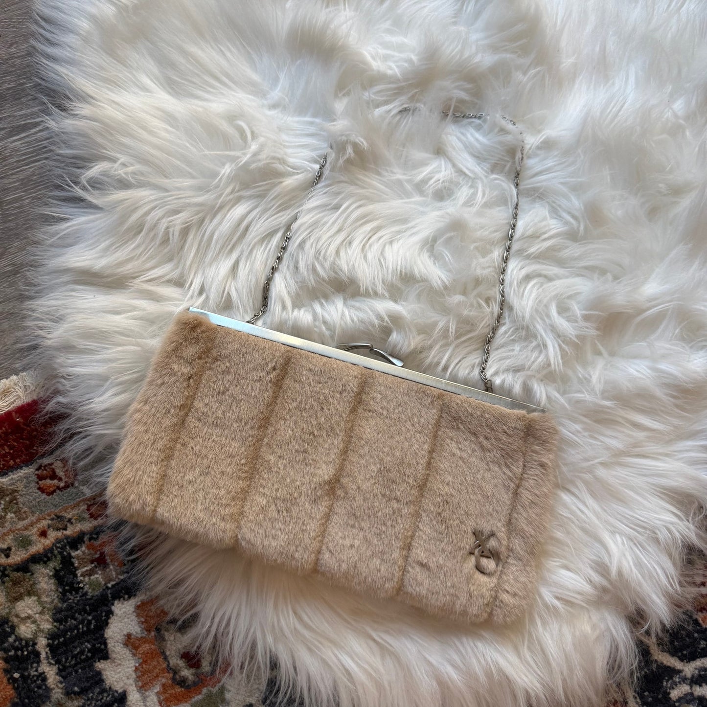 Vintage XOXO Soft Vegan Fur Mini Evening Bag