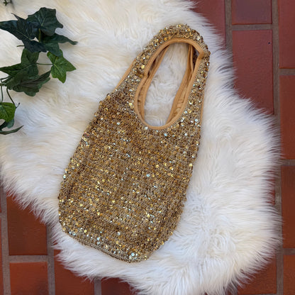 Vintage Y2K Gold Slouch Sparkle Bag