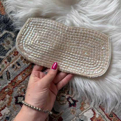 Vintage White Sequin Elegant Evening Mini Bag/Clutch