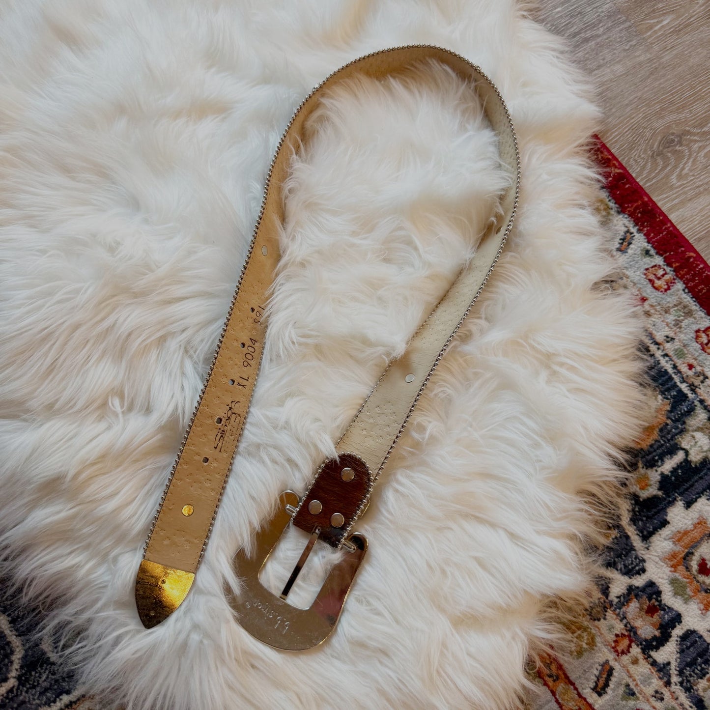 B.B. Simon Vintage Swarovski Crystal, Pony Hair & Leather Cross Belt - Rare, Western