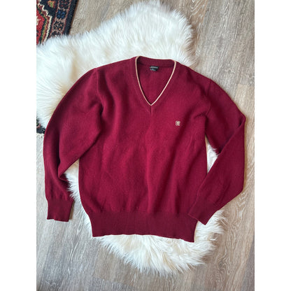 Vintage Pierre Cardin Paris V-Neck Sweater 100% Wool - Size M