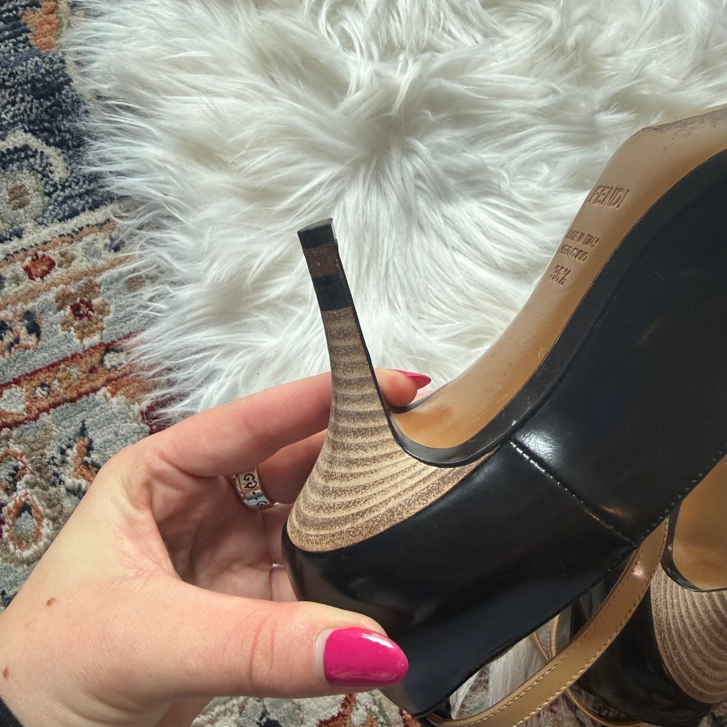 Fendi Authentic Patent Leather Heels - Size 6.5