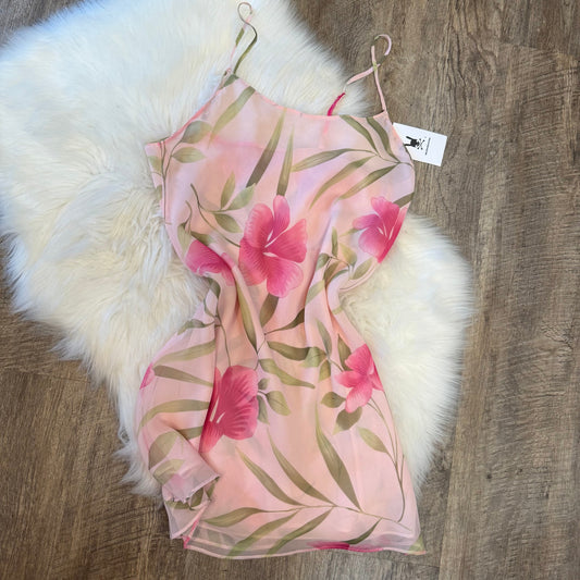 Vintage Valerie Stevens Soft Pink Floral Slip Dress - Size M