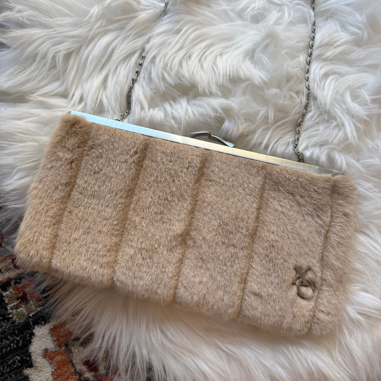 Vintage XOXO Soft Vegan Fur Mini Evening Bag