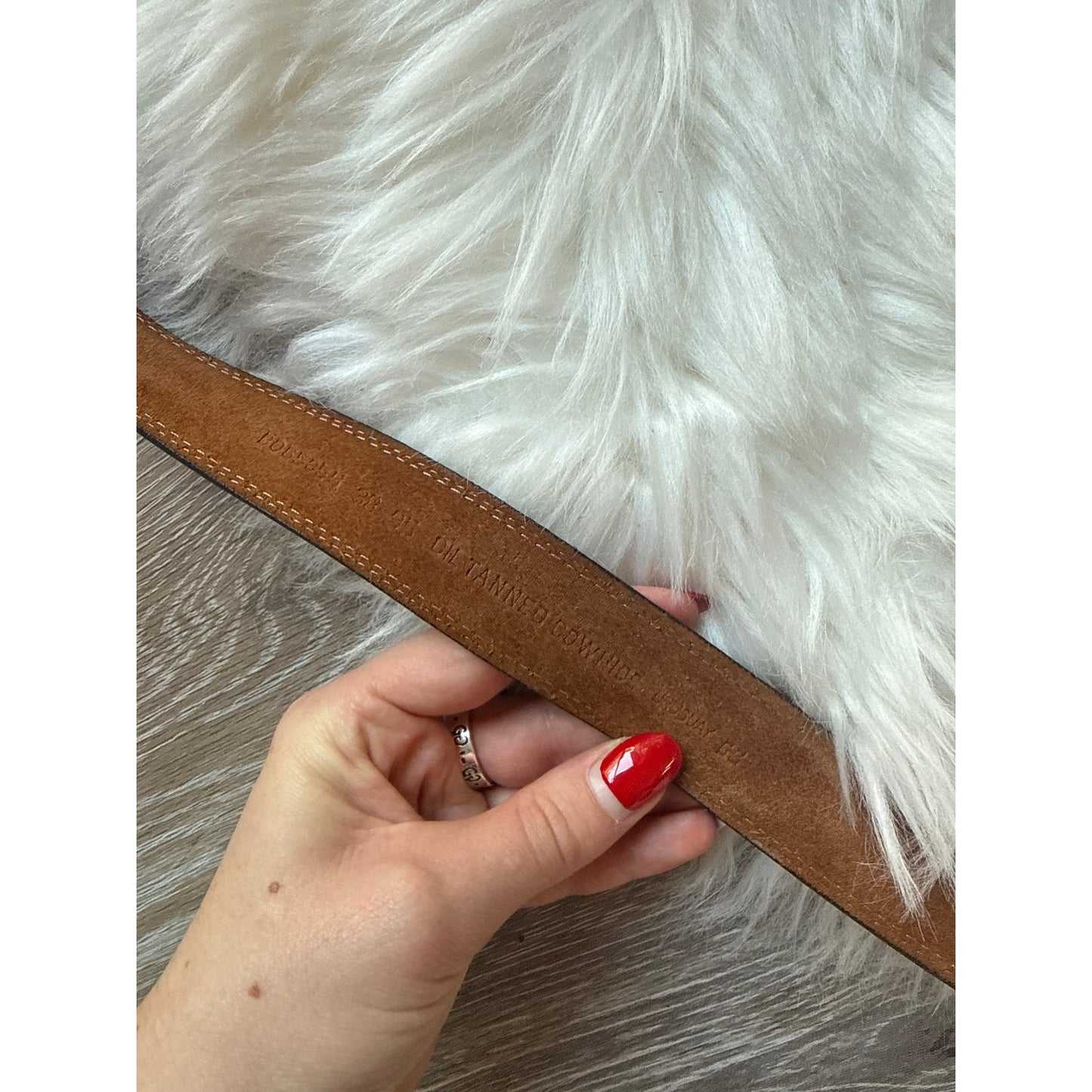 Vintage Leather Belt - Size 38