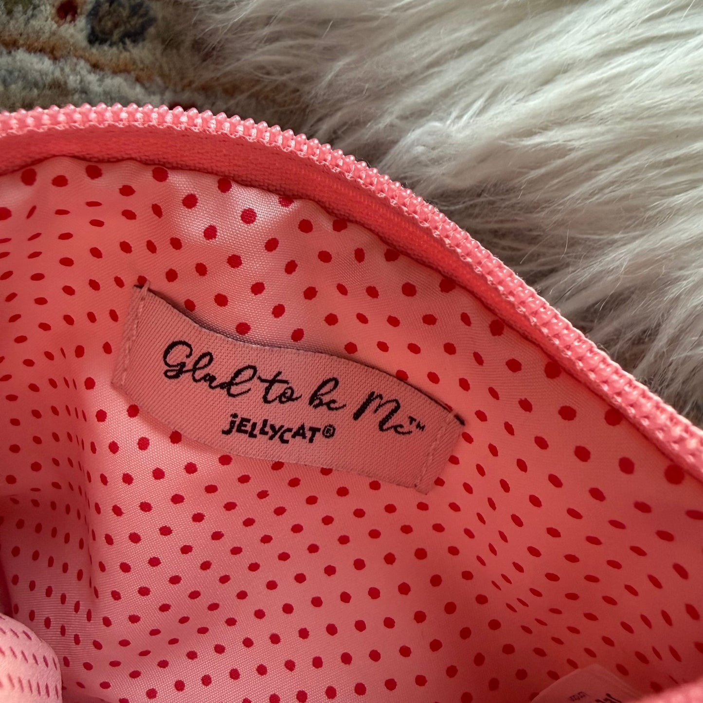 "Glad To Be Me" Jellycat Classic Ostrich Organizer/Coin Purse/Pouch