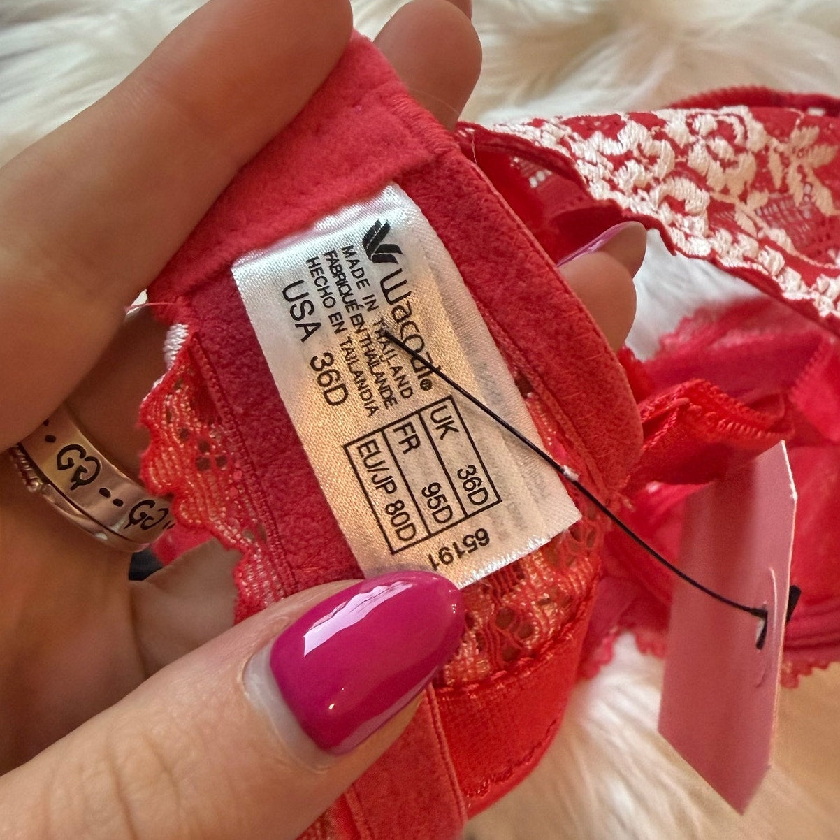 Wacoal Pink Lace Bra - 36D