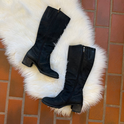 Paul Green Designer Leather Boots - 6.5/7, Narrow Calf