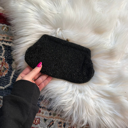 Vintage 1960s Handmade Elegant Beaded Evening Bag/Clutch