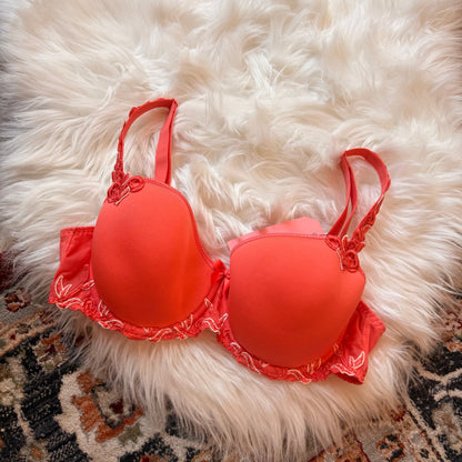 Simone Perele Designer Orange Lace Bra - 34D