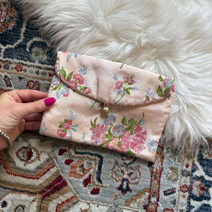 Vintage Floral Satin Coin Purse/Wallet/Bag