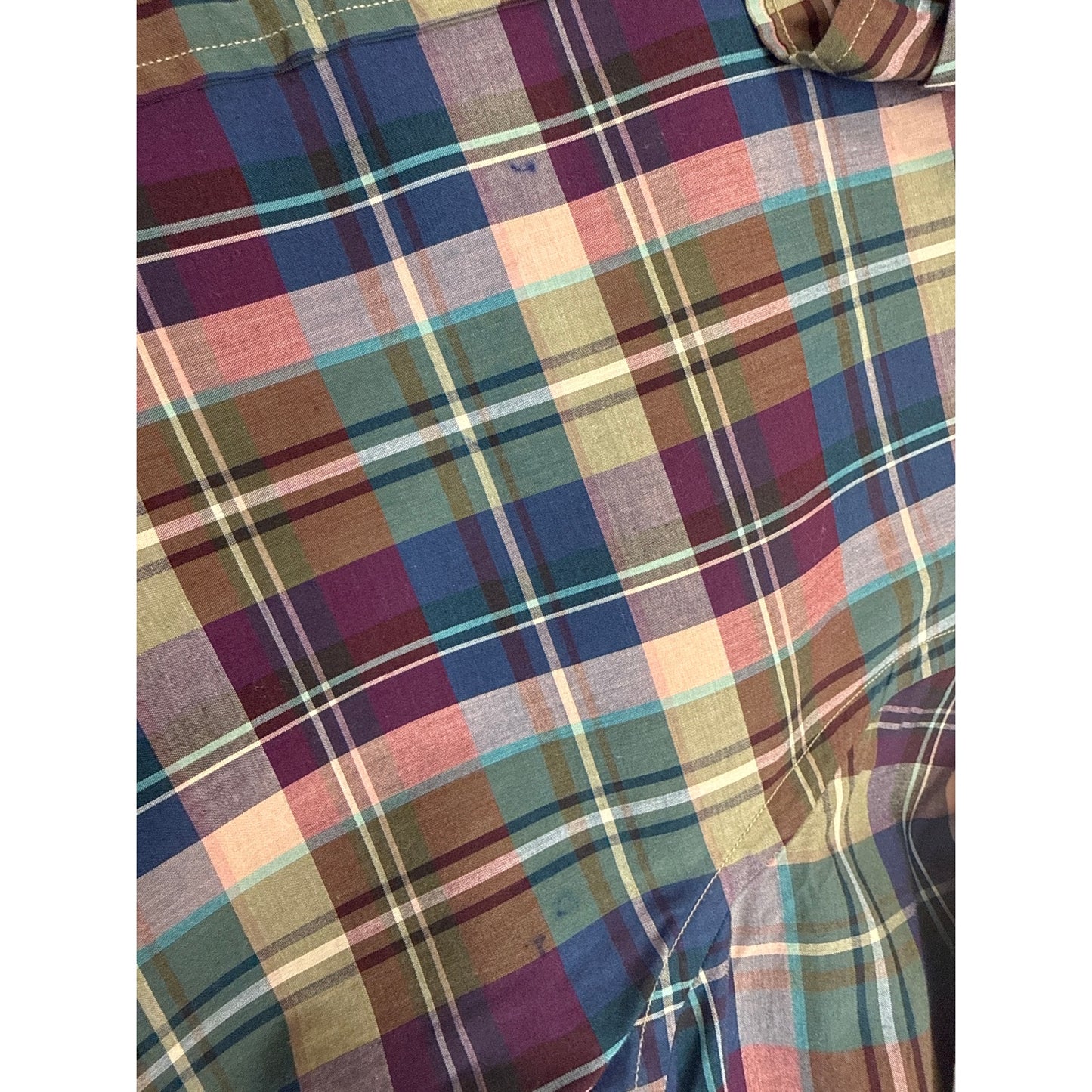 Vintage Ralph Lauren All Cotton Plaid Button Down - Size 14