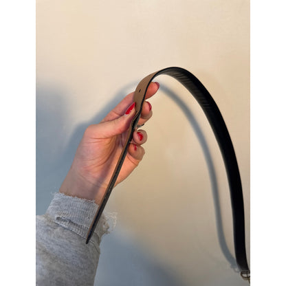 Vintage Black Cowhide Leather Belt - Size 36