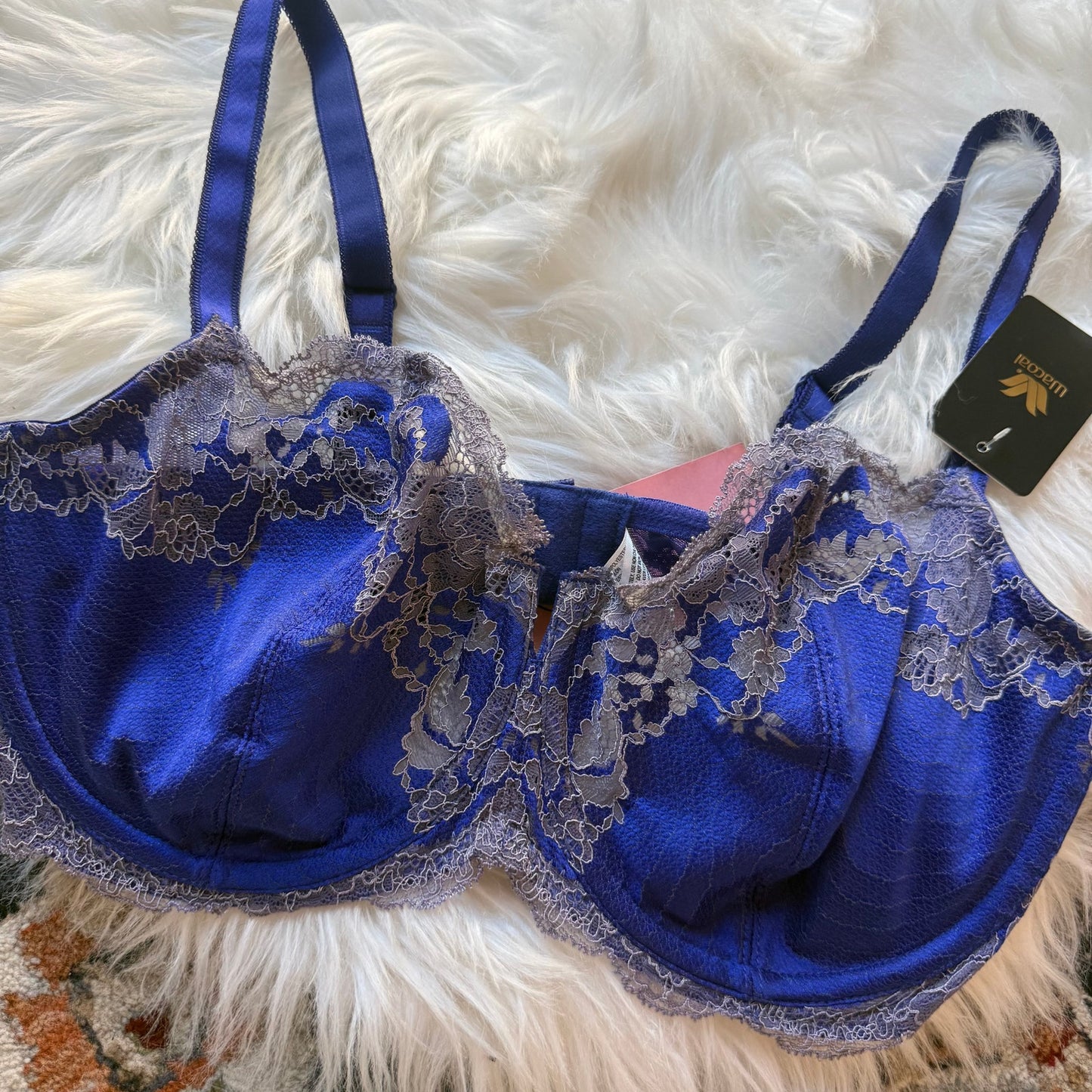 Wacoal Purple Satin & Lace Bra - 36DD