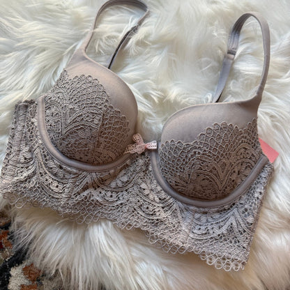 Victoria's Secret Body By Victoria Lined Demi Purple Lace Bra - 32B