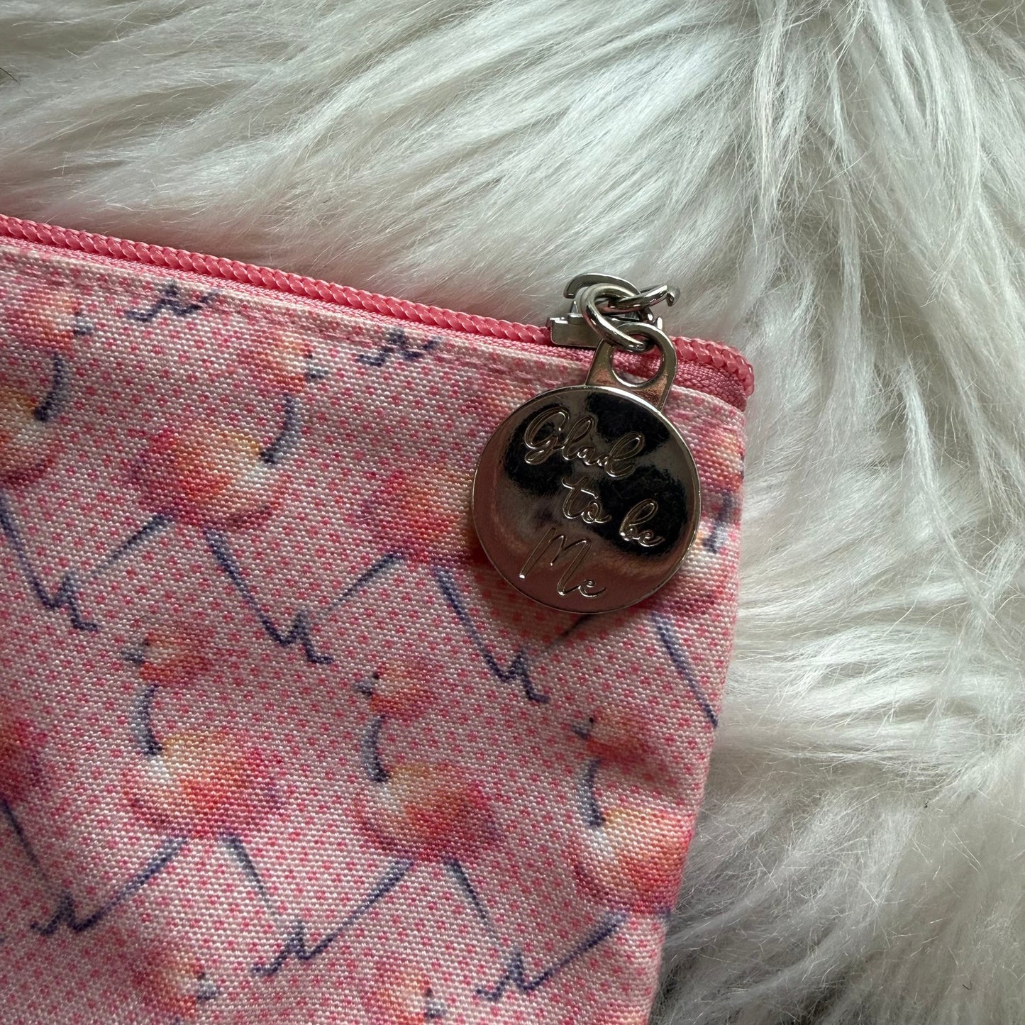 "Glad To Be Me" Jellycat Classic Ostrich Organizer/Coin Purse/Pouch