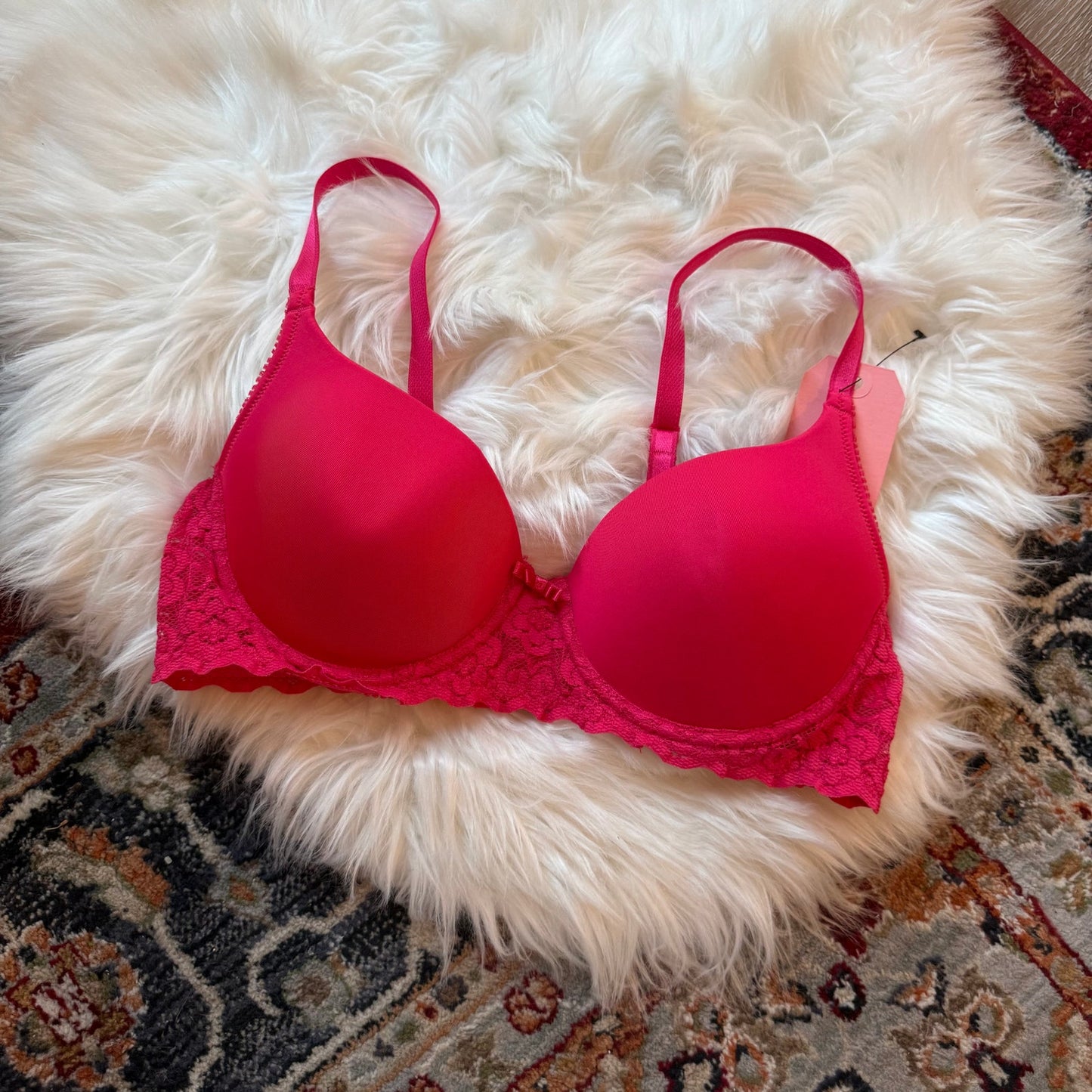 Lily of France Pink Lace Bra - 36C
