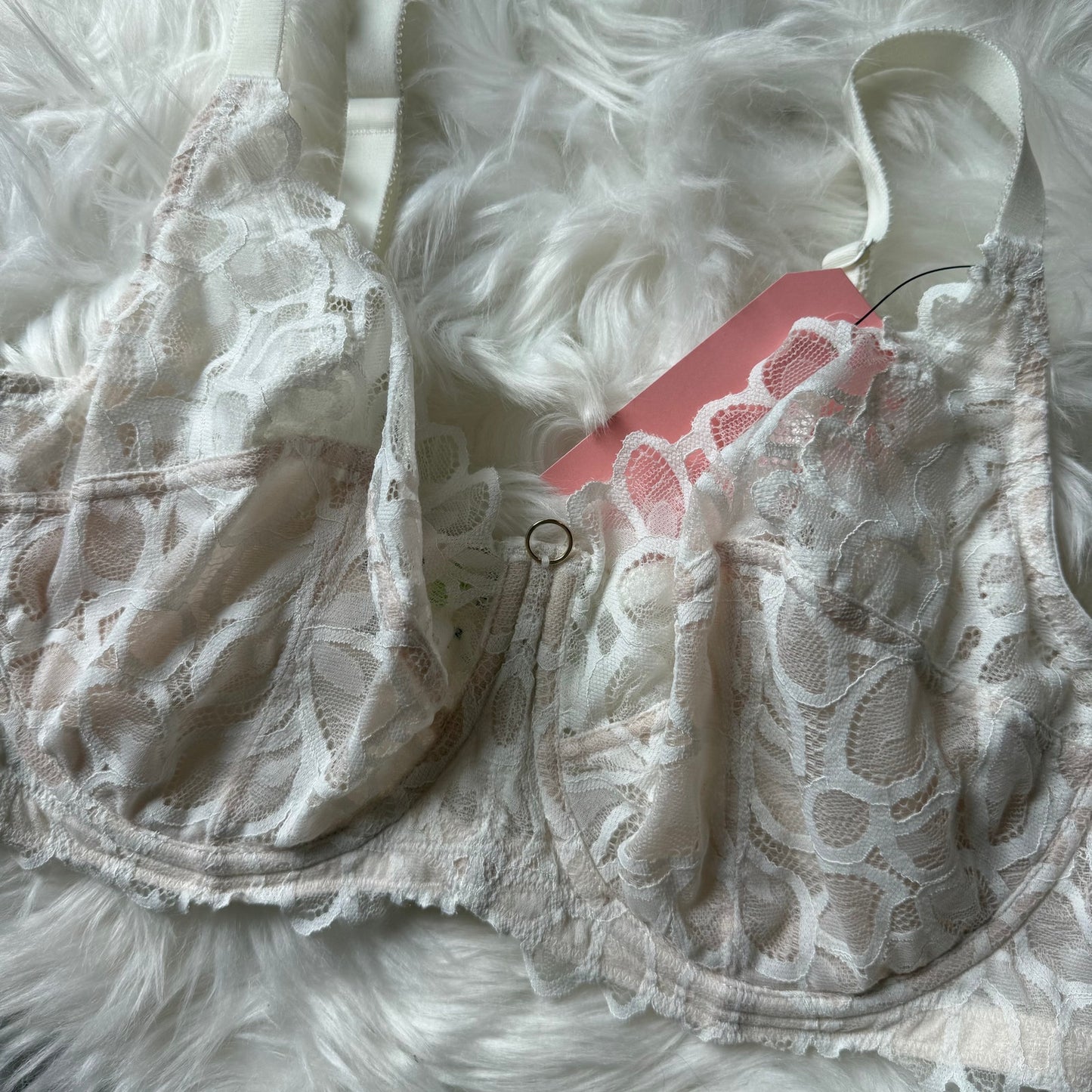 Panache Designer White Lace Bra - 40D