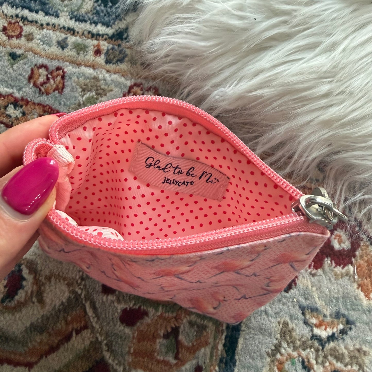 "Glad To Be Me" Jellycat Classic Ostrich Organizer/Coin Purse/Pouch