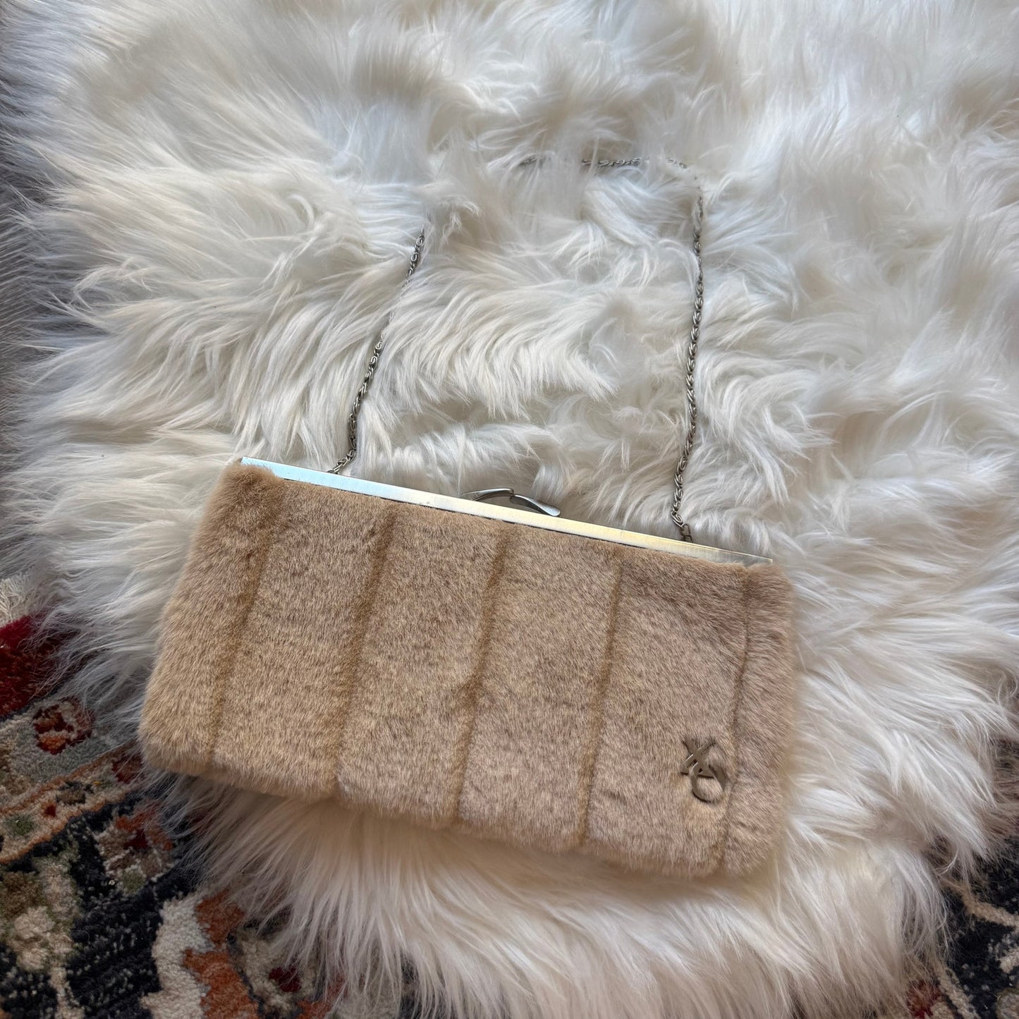 Vintage XOXO Soft Vegan Fur Mini Evening Bag