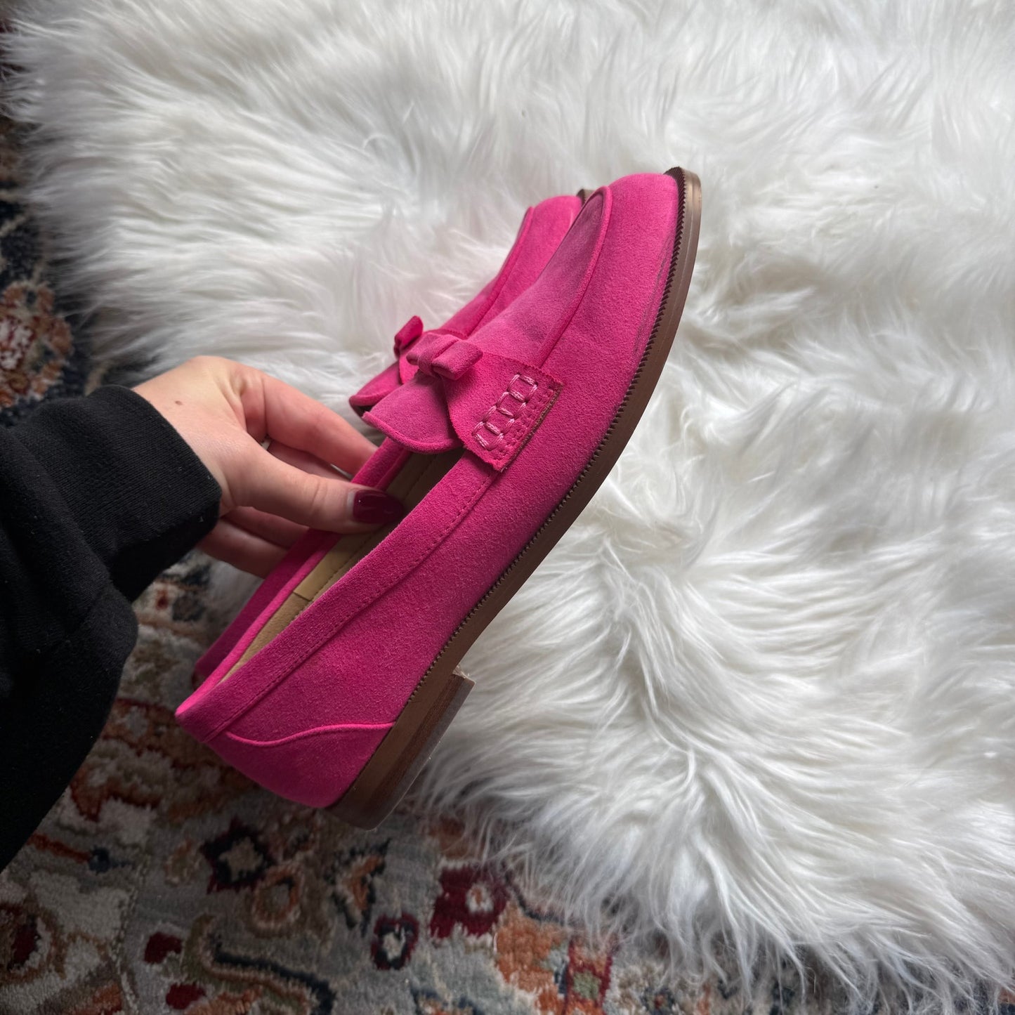J. Crew Classic Pink Suede Loafers - Size 7