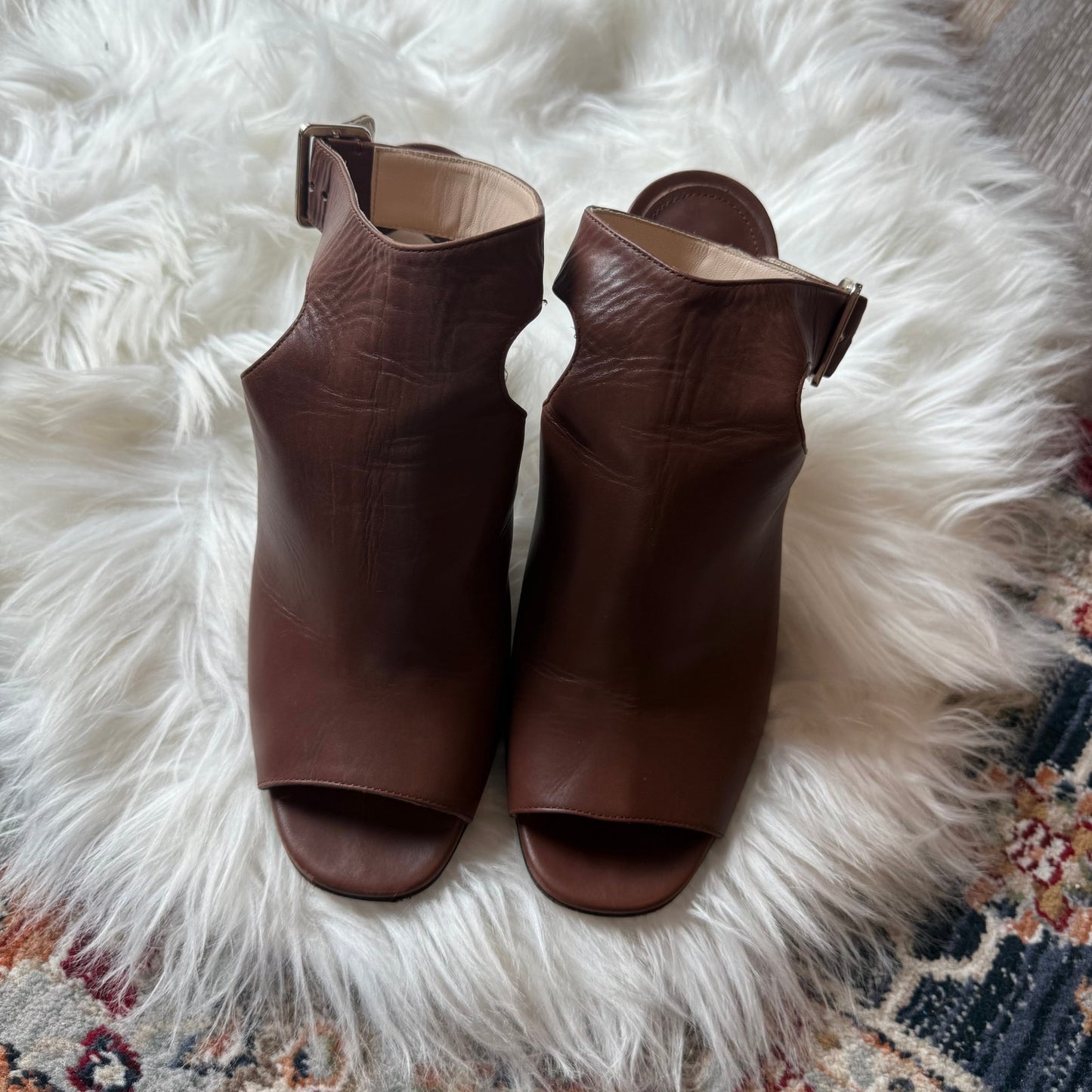 Prada Authentic Leather Sandal Heels - best for size 8.5/9