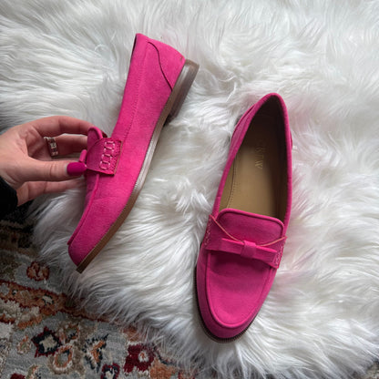J. Crew Classic Pink Suede Loafers - Size 7