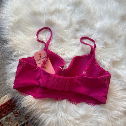Victoria's Secret Body by Victoria "Lined Demi" Pink Lace Bra - 34B
