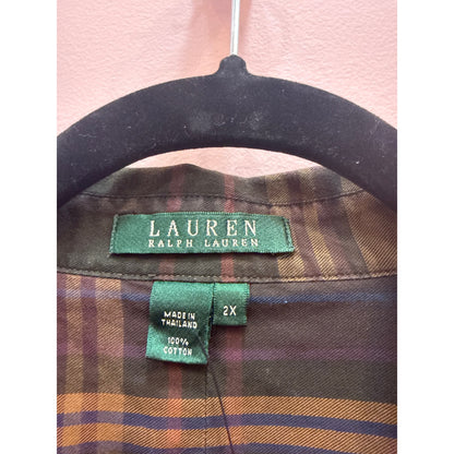 Lauren Ralph Lauren All Cotton Plaid Button Down - Size 2XL