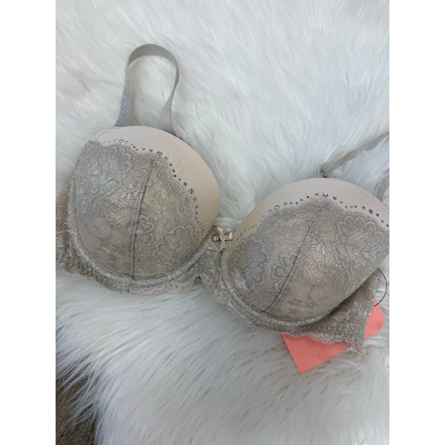 Victoria's Secret Grey Lace Bra - Size 34D