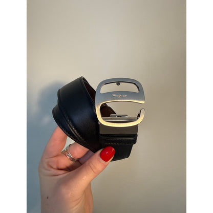 Vintage Ferragamo Made in Italy Black Leather Belt - Size M