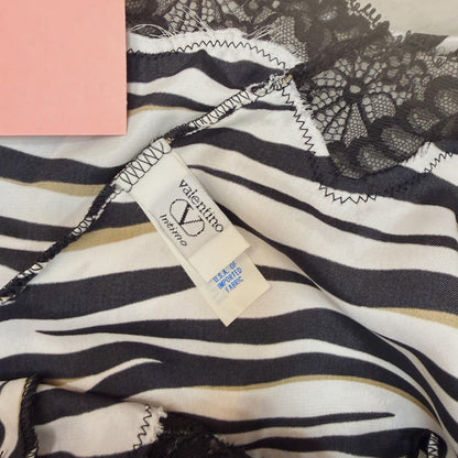 Vintage Valentino Zebra Satin Bodysuit/Teddy - Size L