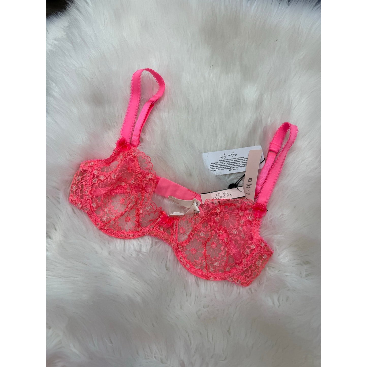For Love & Lemons Pink Lace Bra - Size S