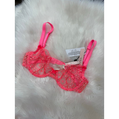 For Love & Lemons Pink Lace Bra - Size S