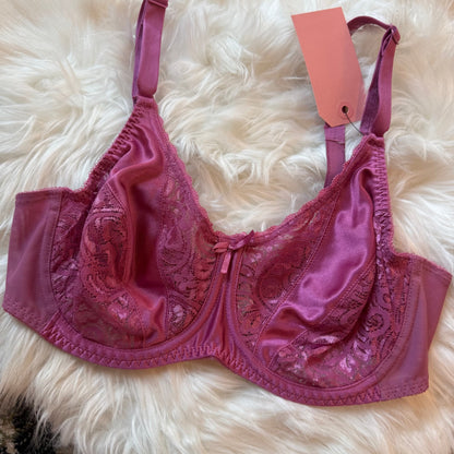 Vintage Purple Lace Bra - Size 36C