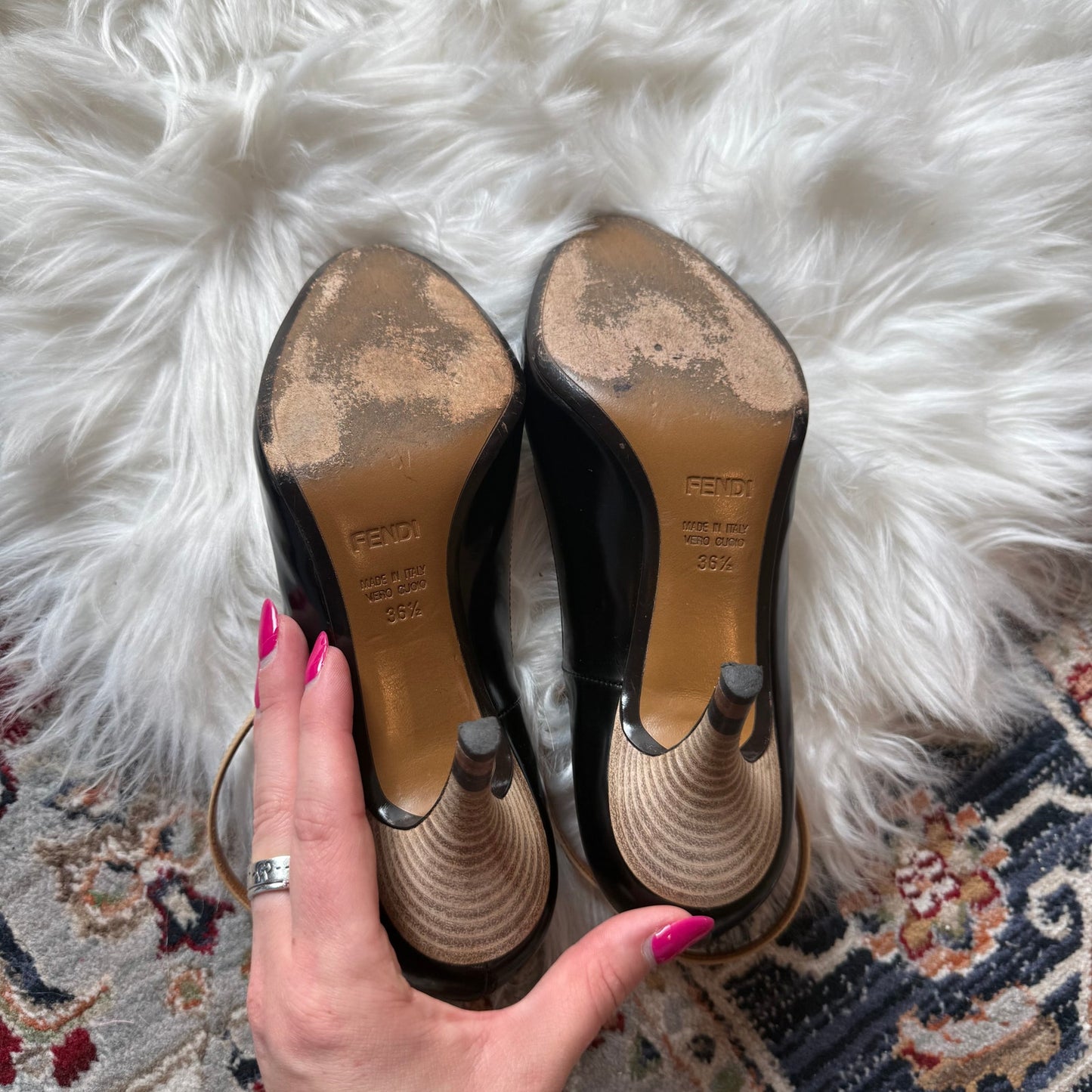 Fendi Authentic Patent Leather Heels - Size 6.5