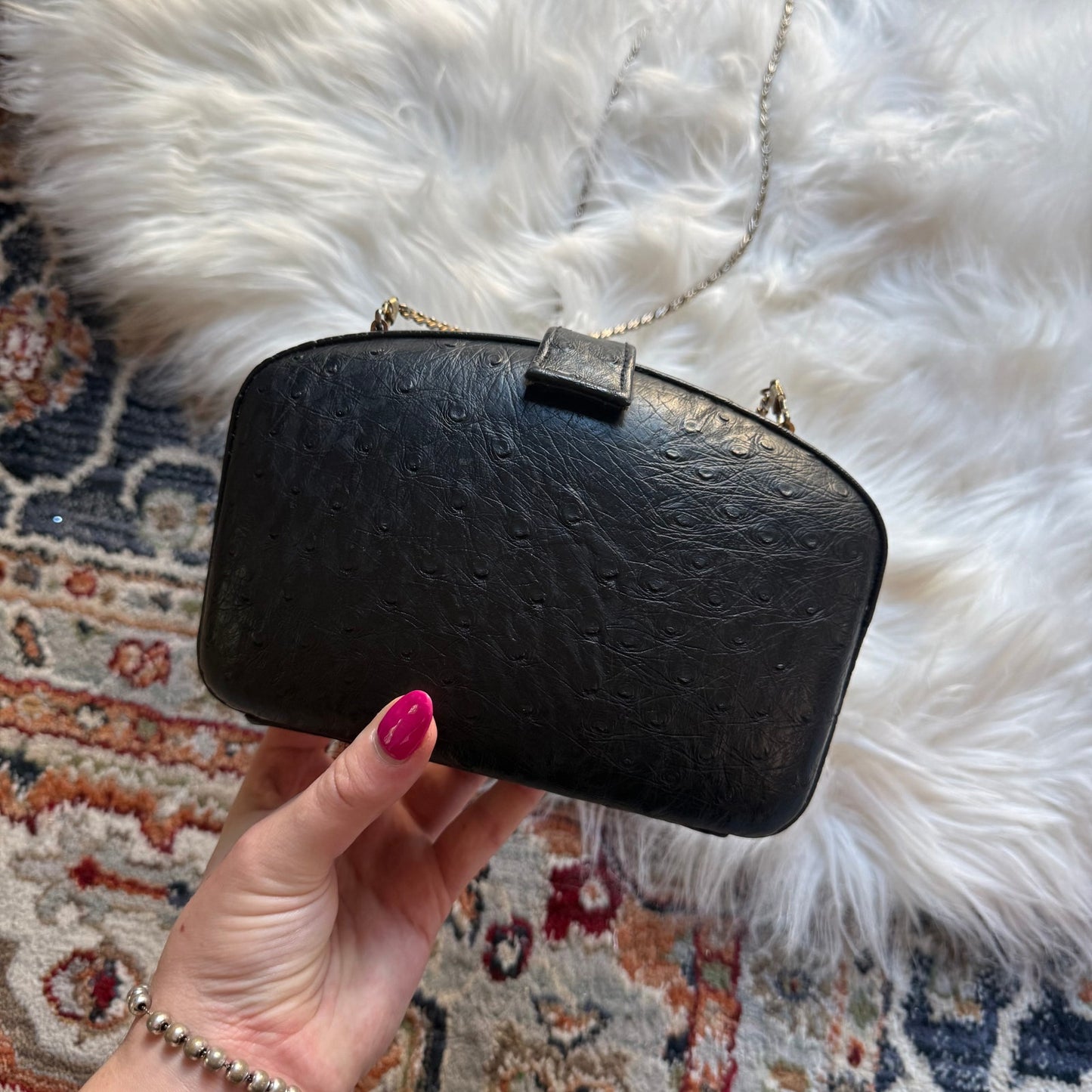 Vintage Hard Shell Clutch/Crossbody Evening Bag