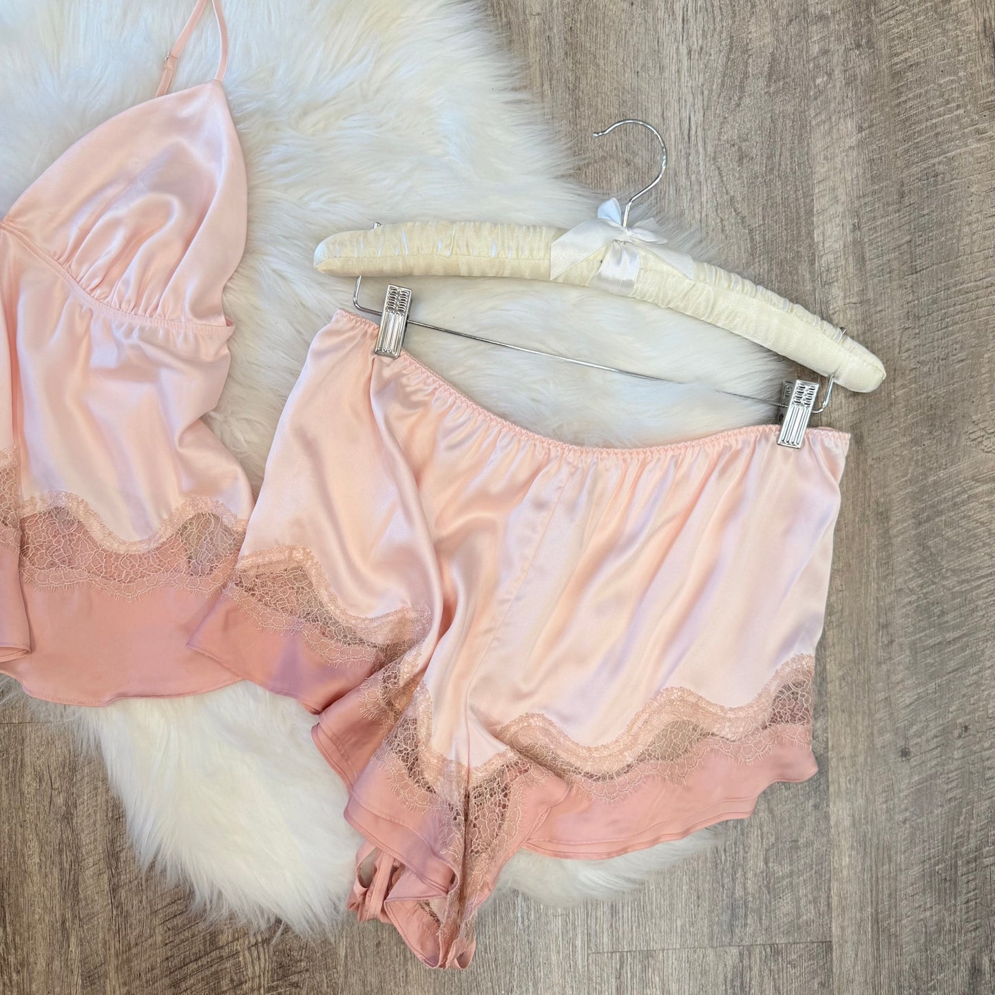 Victoria's Secret Satin & Lace 3 Pc Lingerie Set - Size XL